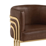 Modern Faux Leather Accent Chair with Architectural Gold Frame (AC220L) by Quality Living Furniture