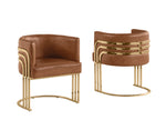 Modern Faux Leather Accent Chair with Architectural Gold Frame (AC220L) by Quality Living Furniture