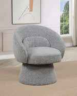 Swivel Barrel Accent Chair with Teddy Boucle Upholstery (AC300-2) by Quality Living Furniture