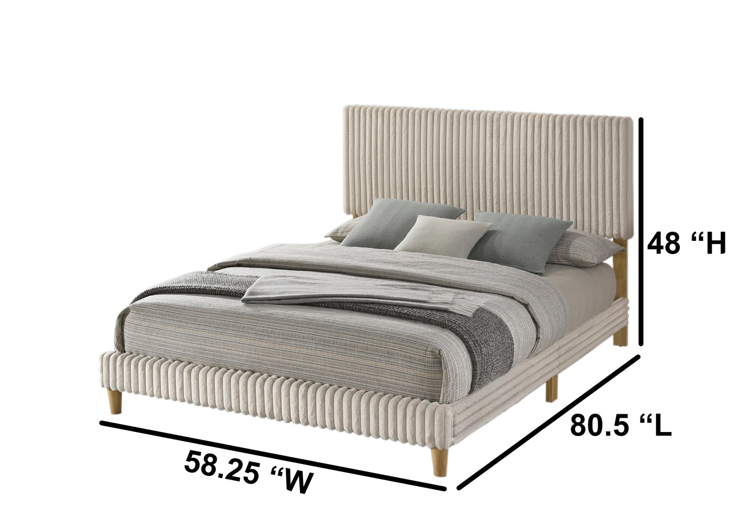 Corduroy Panel Bed Frame (B10-2)