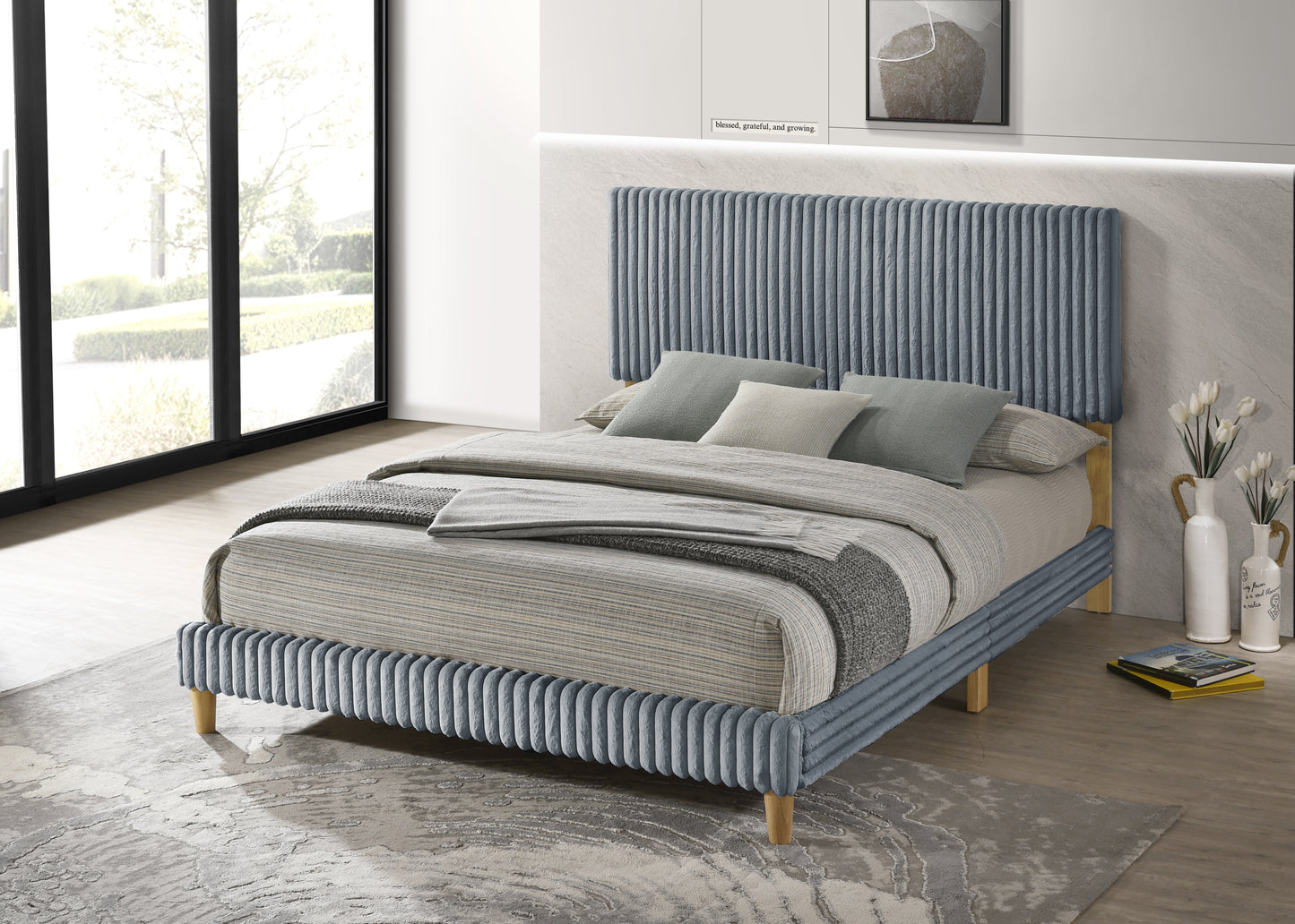 Corduroy Panel Bed Frame (B10-2)