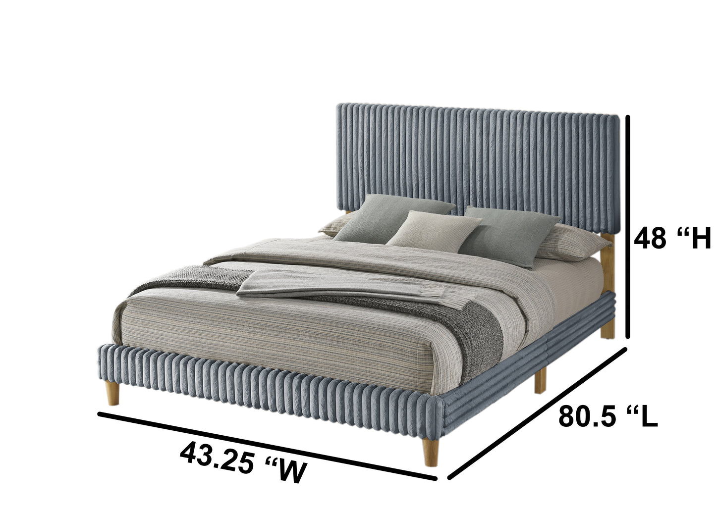 Corduroy Panel Bed Frame (B10-2)