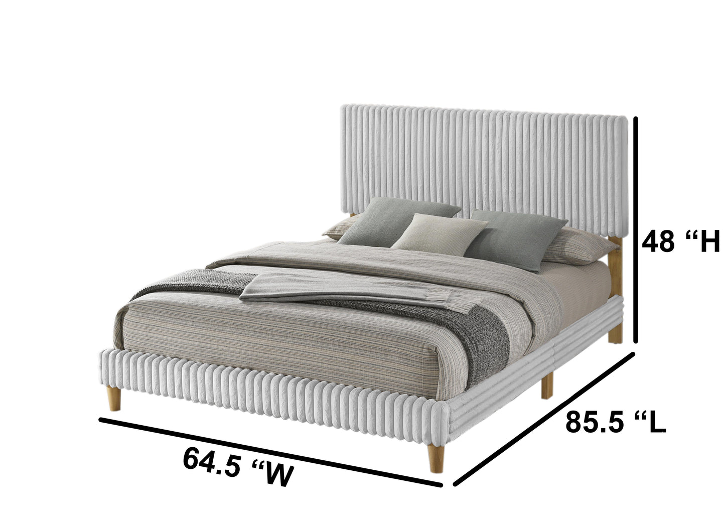 Corduroy Panel Bed Frame (B10-2)