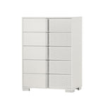 Modern Glossy White 5 Drawer Vertical Dresser Chest (B750) by Quality Living Furniture
