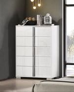 B750 Modern High-Gloss White Bedroom Collection with Integrated LED Lighting by Quality Living Furniture