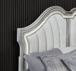 Glam Silver Upholstered Panel Bed with Scalloped Headboard and LED Lighting (B760) by Quality Living Furniture