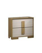 B780 Nordic Oasis Modern Two-Tone Nightstand, Scandinavian Natural Wood & White Bedside Table by Quality Living Furniture
