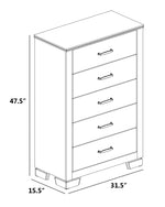 LED Lighted Grey-Beige Wood Bedroom Set with USB Charging Nightstand (B830) by Quality Living Furniture