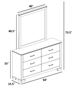 LED Lighted Grey-Beige Wood Bedroom Set with USB Charging Nightstand (B830) by Quality Living Furniture