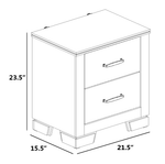 LED Lighted Grey-Beige Wood Bedroom Set with USB Charging Nightstand (B830) by Quality Living Furniture