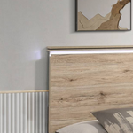 LED Lighted Natural Wood Bedroom Set with USB Charging Nightstand (B831) by Quality Living Furniture