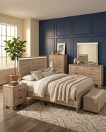 LED Lighted Natural Wood Bedroom Set (B831) by Quality Living Furniture