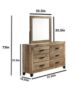 Dimensional image of dresser with vanity mirror