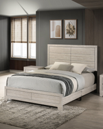 Weathered Grey Oak Wood Panel Bed, Queen & King (B860) by Quality Living Furniture