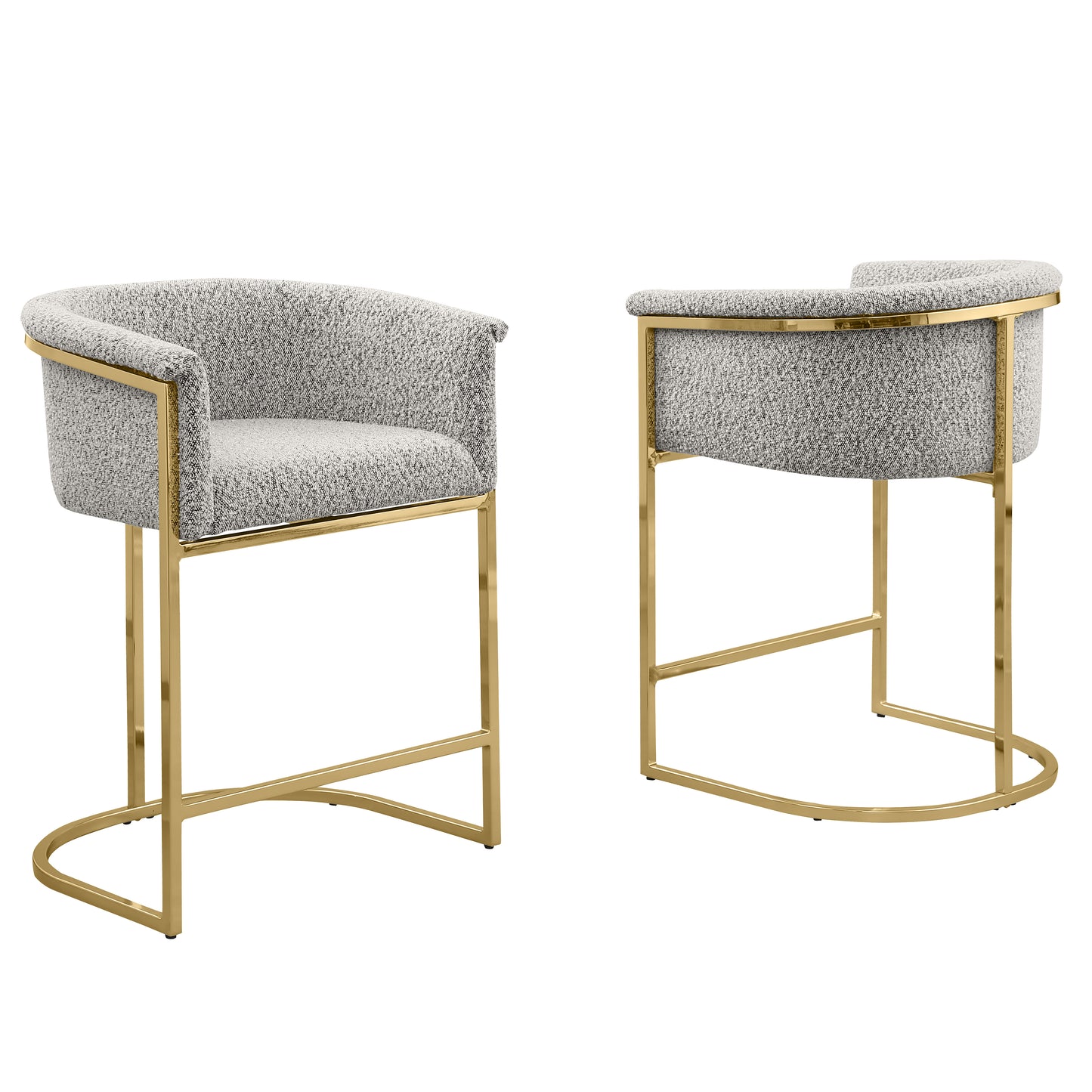 SC010-7, CH010-7, & BS010-7: Modern Boucle Fabric Chairs with U-Shaped Chrome Legs (Set of 2)