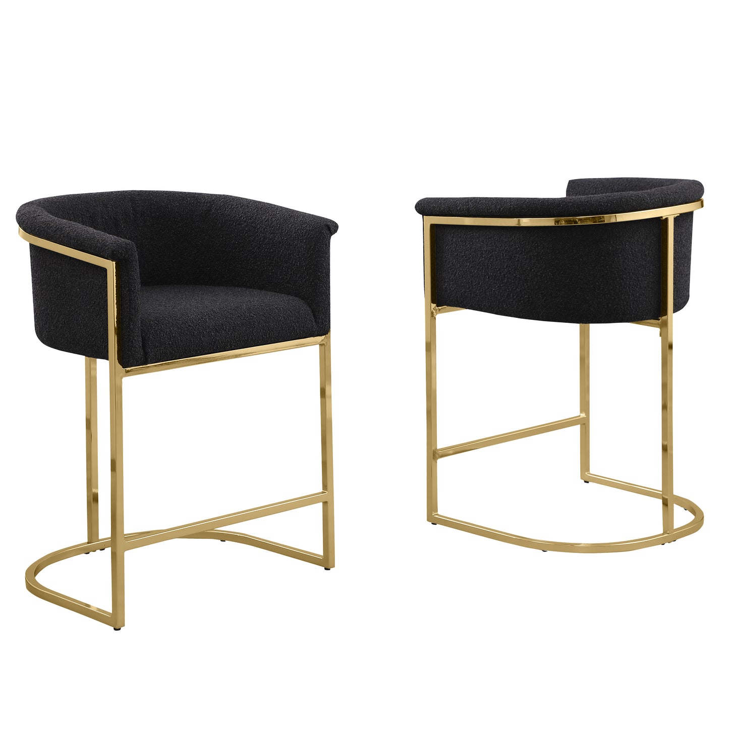 SC010-7, CH010-7, & BS010-7: Modern Boucle Fabric Chairs with U-Shaped Chrome Legs (Set of 2)