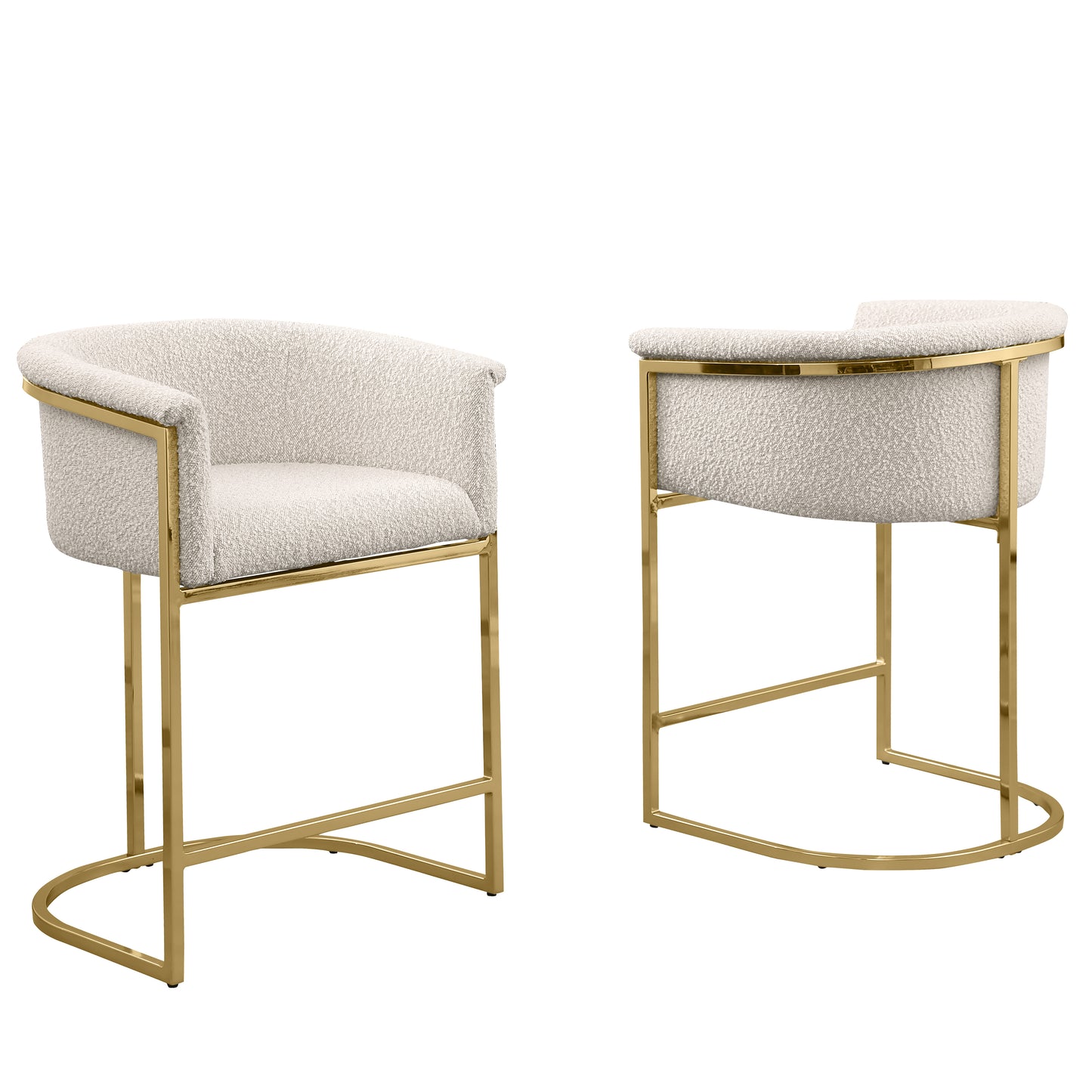 SC010-7, CH010-7, & BS010-7: Modern Boucle Fabric Chairs with U-Shaped Chrome Legs (Set of 2)