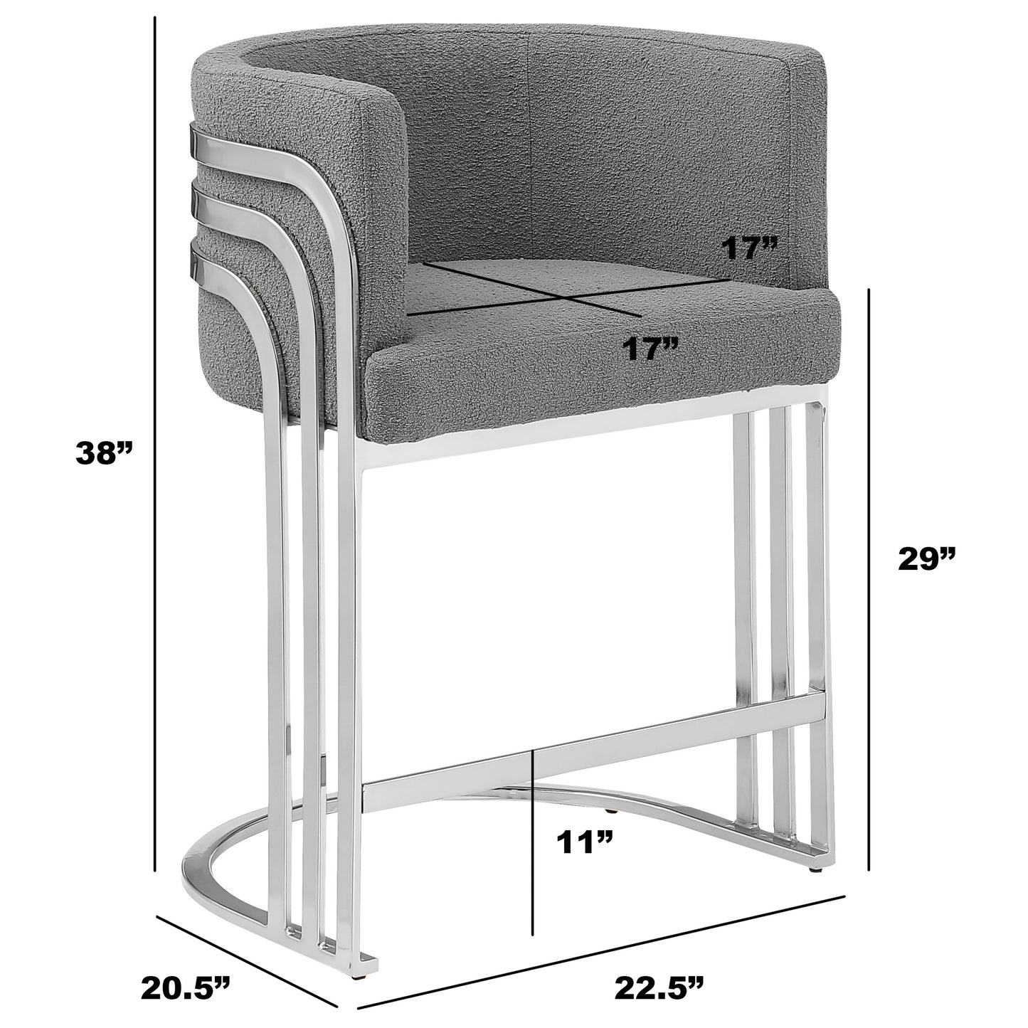 SC020-7, CH020-7, & BS020-7: Modern Teddy Fabric Chairs with Chrome Base