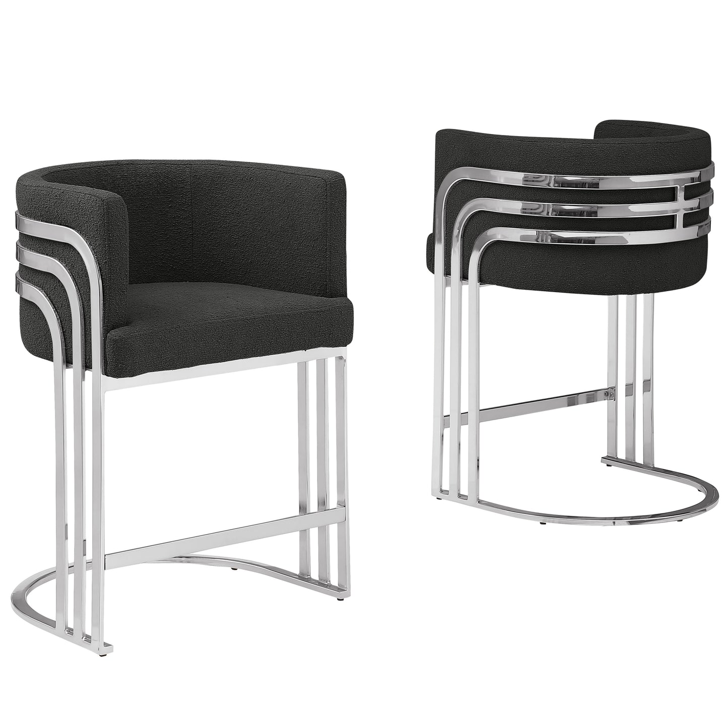SC020-7, CH020-7, & BS020-7: Modern Teddy Fabric Chairs with Chrome Base