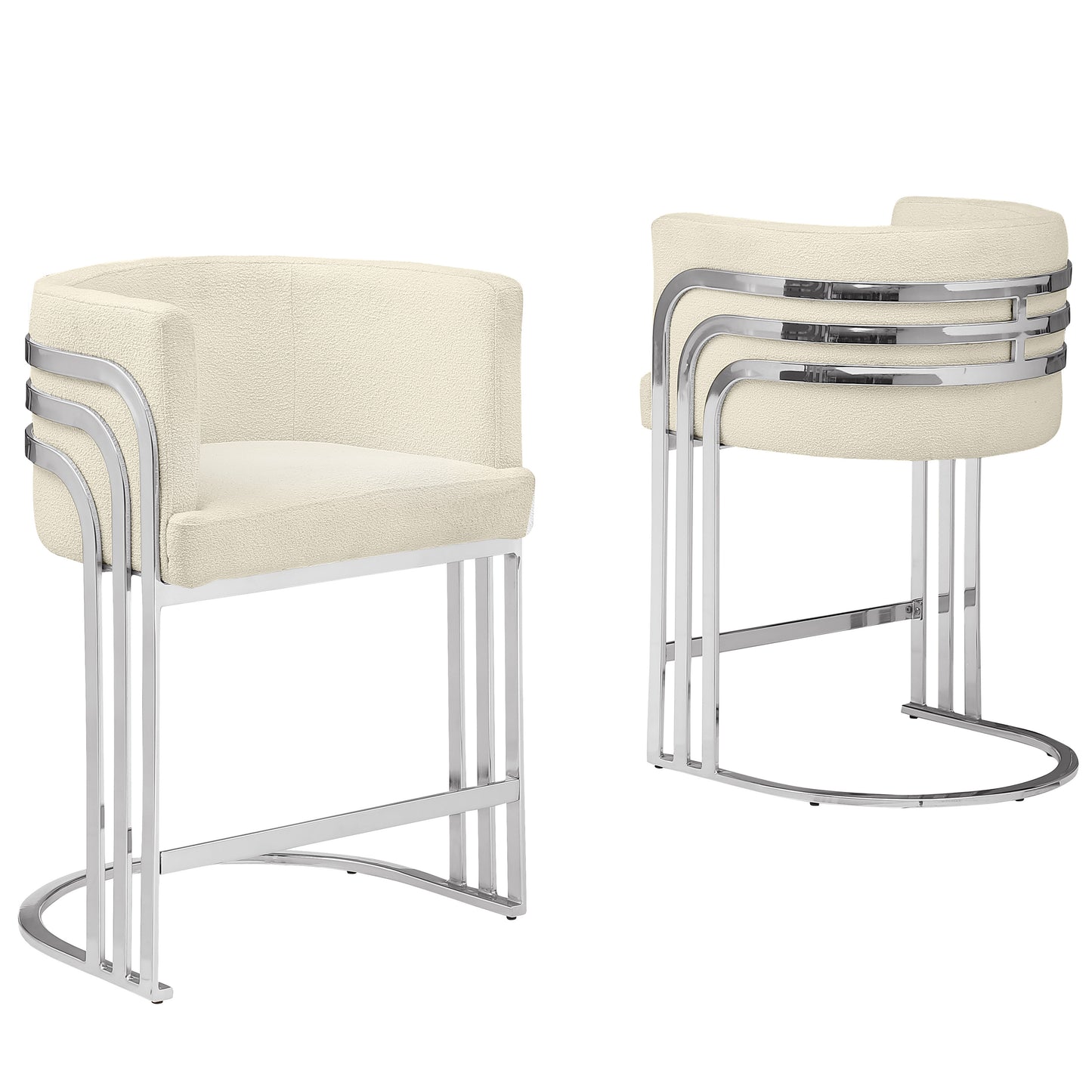 SC020-7, CH020-7, & BS020-7: Modern Teddy Fabric Chairs with Chrome Base