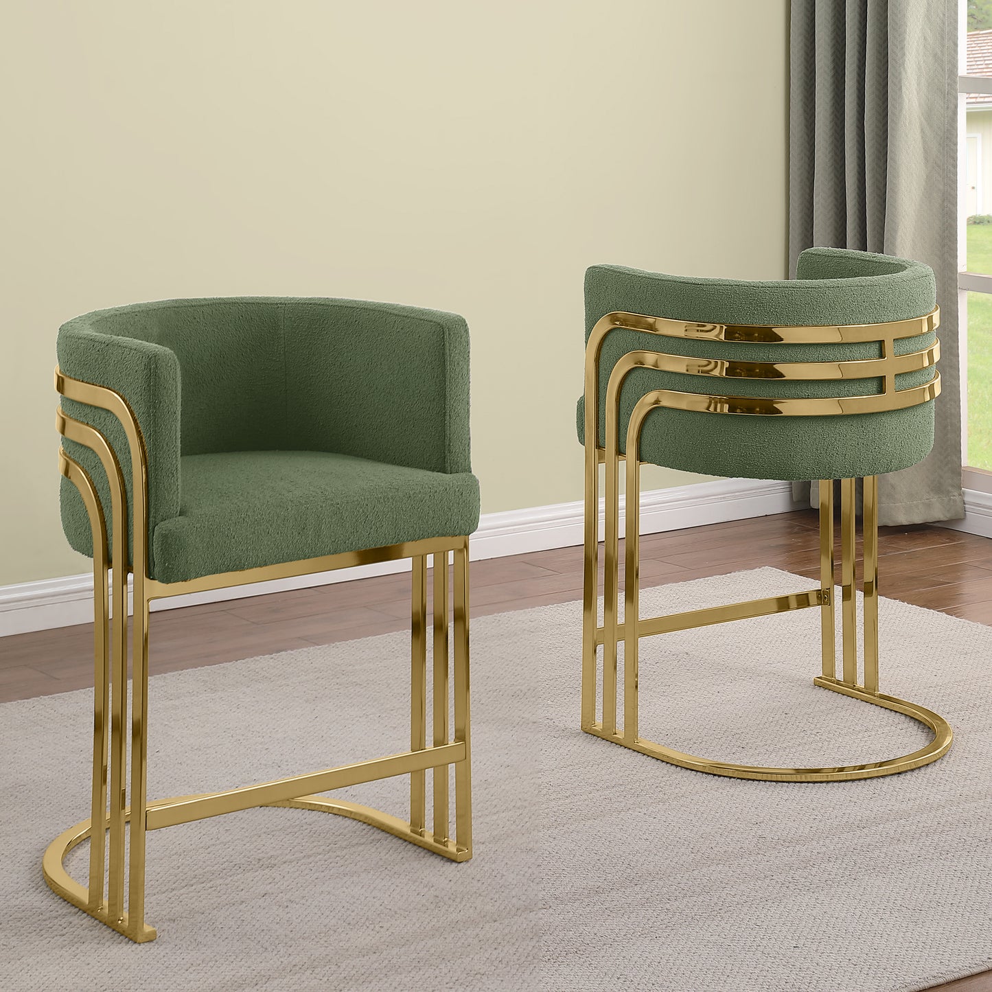 SC020-7, CH020-7, & BS020-7: Modern Teddy Fabric Chairs with Chrome Base