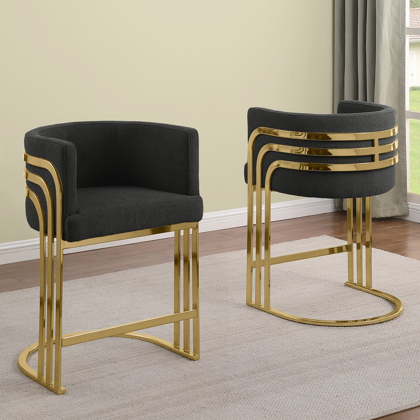 SC020-7, CH020-7, & BS020-7: Modern Teddy Fabric Chairs with Chrome Base