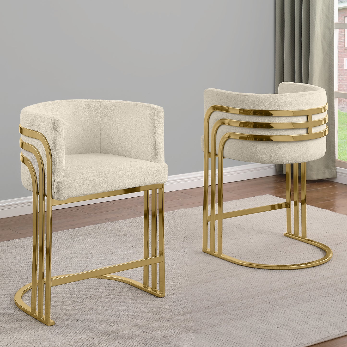 SC020-7, CH020-7, & BS020-7: Modern Teddy Fabric Chairs with Chrome Base
