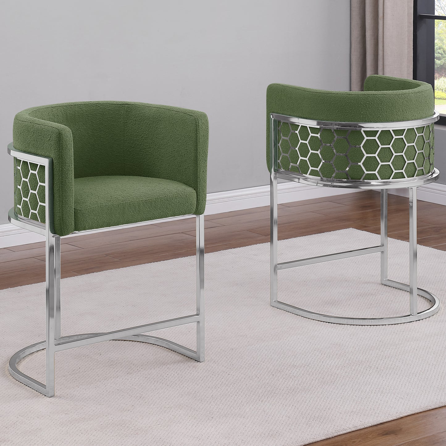 SC030-7, CH030-7, & BS030-7: Modern Teddy Fabric Chairs with Honey Comb Back Design