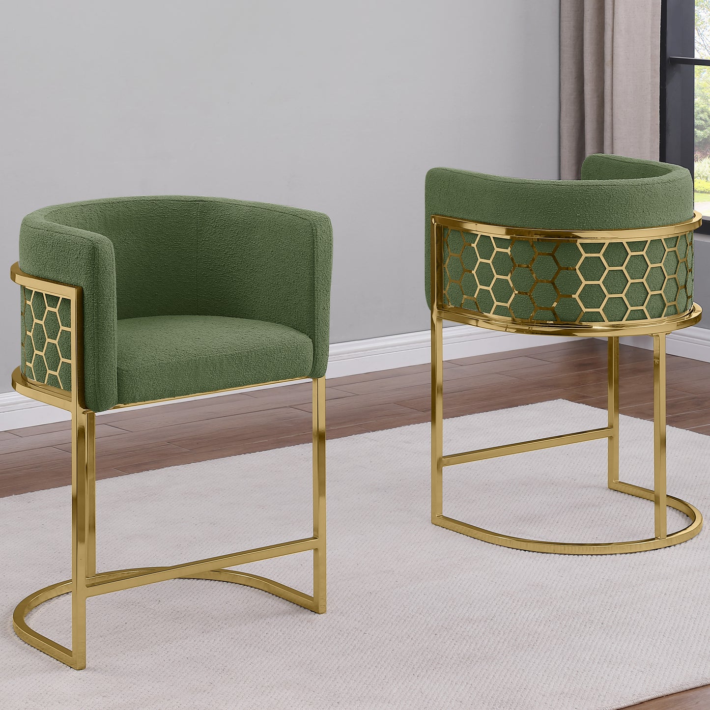 SC030-7, CH030-7, & BS030-7: Modern Teddy Fabric Chairs with Honey Comb Back Design