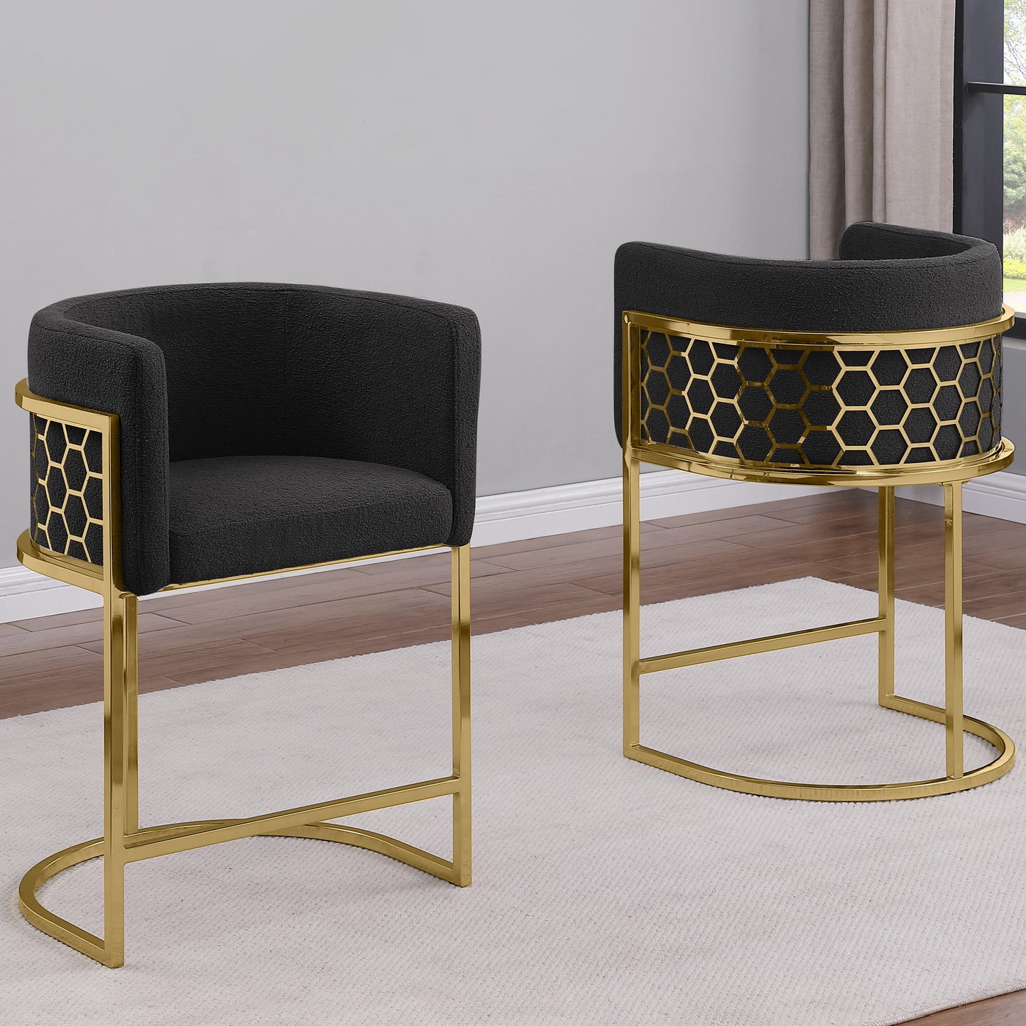 SC030-7, CH030-7, & BS030-7: Modern Teddy Fabric Chairs with Honey Comb Back Design