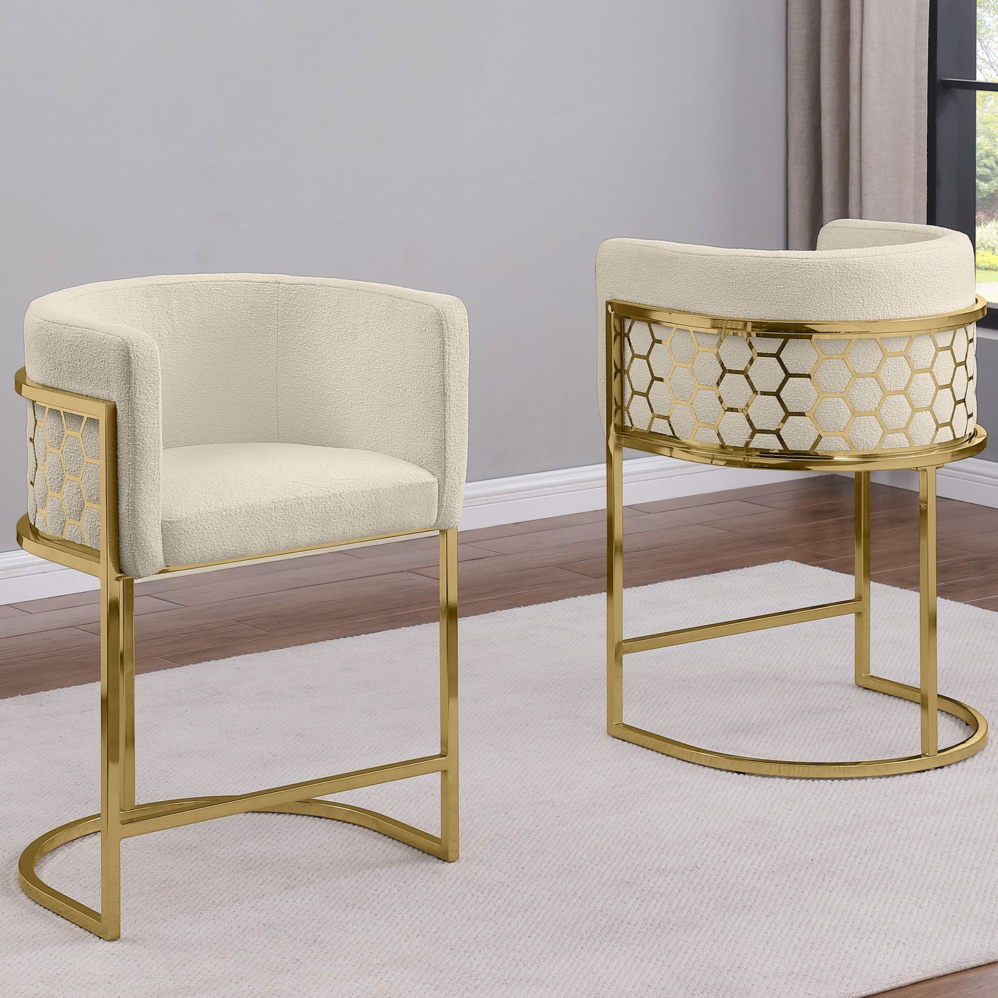 SC030-7, CH030-7, & BS030-7: Modern Teddy Fabric Chairs with Honey Comb Back Design