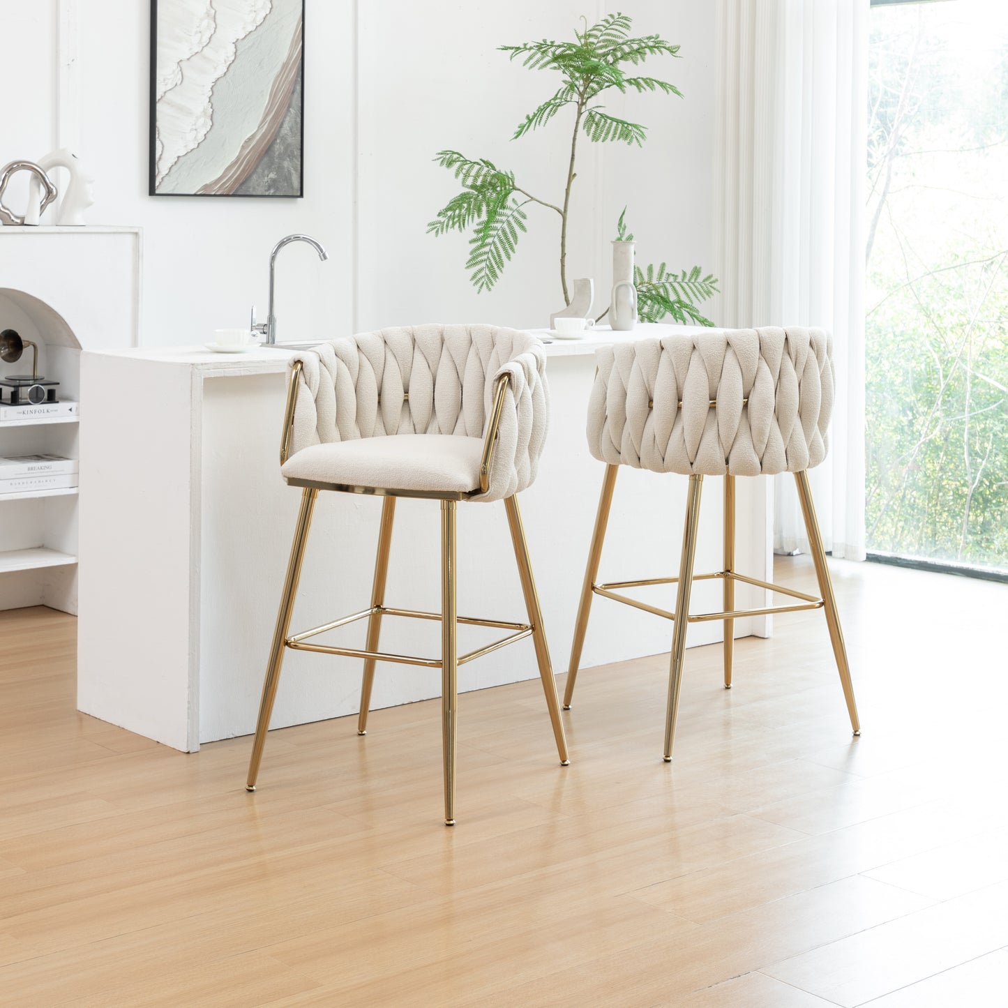 SC265-7, CH265-7, & BS265-7: Braided Barrel Chairs in Boucle Fabric