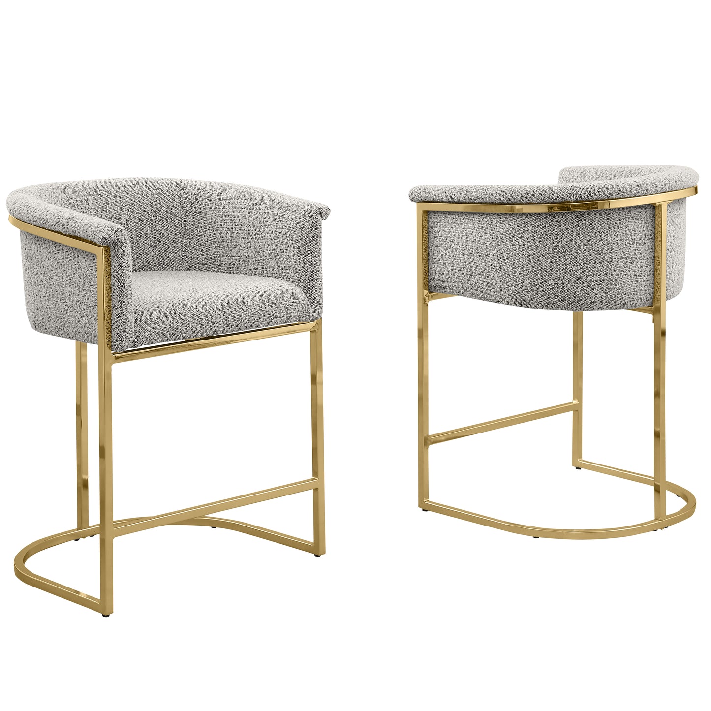 SC010-7, CH010-7, & BS010-7: Modern Boucle Fabric Chairs with U-Shaped Chrome Legs (Set of 2)