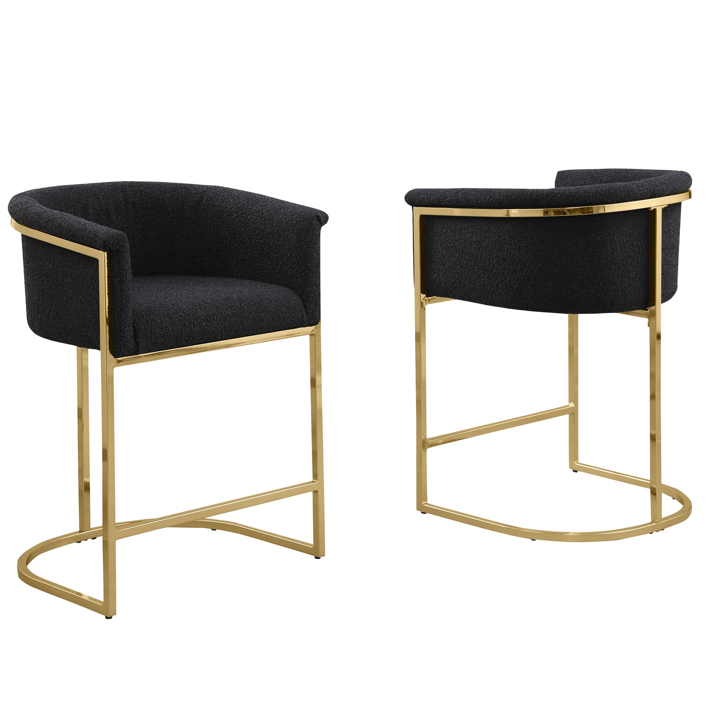 SC010-7, CH010-7, & BS010-7: Modern Boucle Fabric Chairs with U-Shaped Chrome Legs (Set of 2)