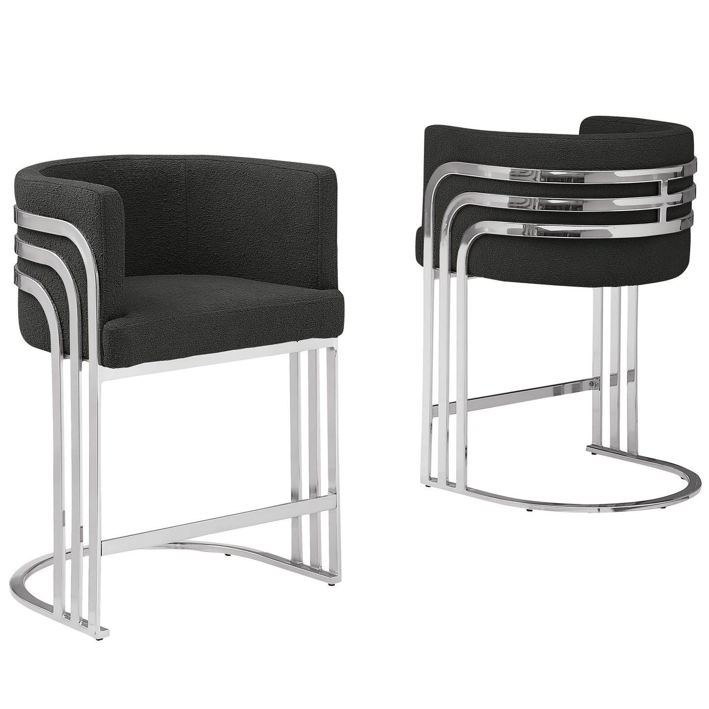 SC020-7, CH020-7, & BS020-7: Modern Teddy Fabric Chairs with Chrome Base