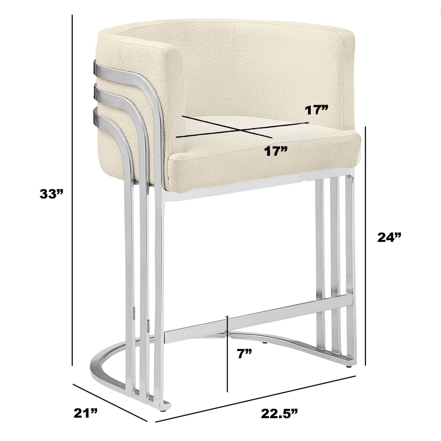 SC020-7, CH020-7, & BS020-7: Modern Teddy Fabric Chairs with Chrome Base