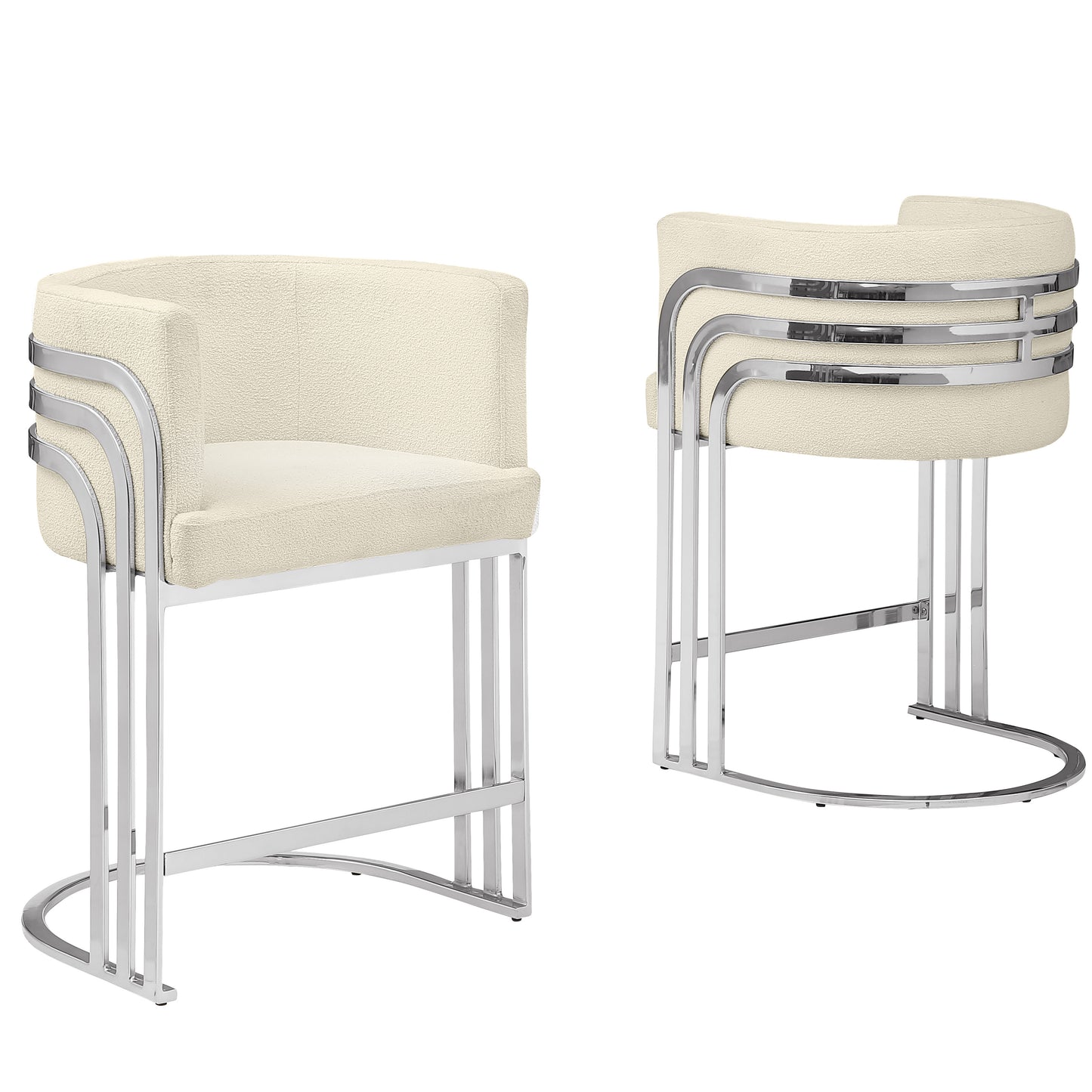 SC020-7, CH020-7, & BS020-7: Modern Teddy Fabric Chairs with Chrome Base