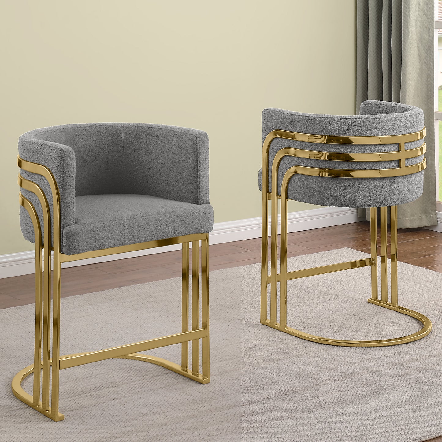SC020-7, CH020-7, & BS020-7: Modern Teddy Fabric Chairs with Chrome Base