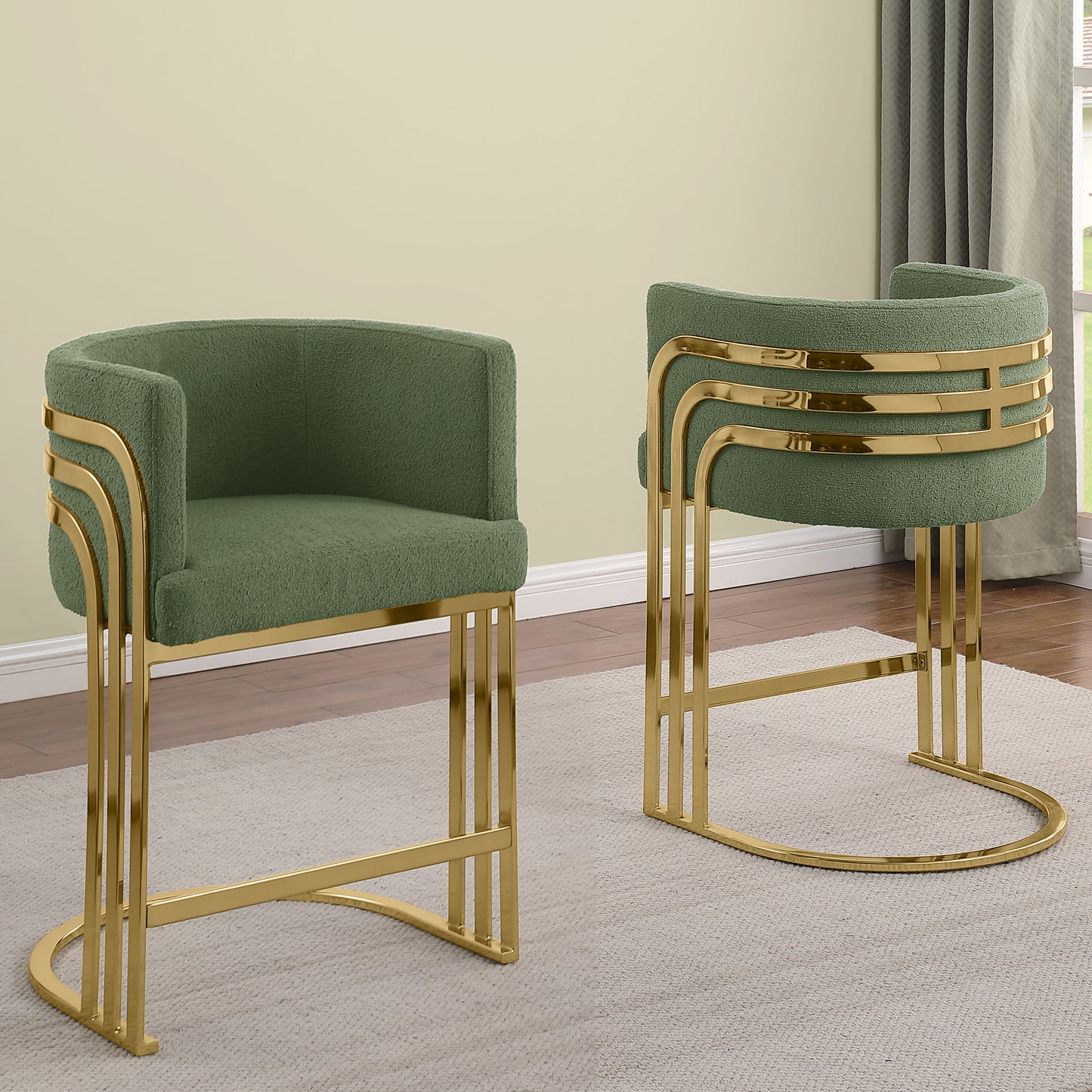 SC020-7, CH020-7, & BS020-7: Modern Teddy Fabric Chairs with Chrome Base