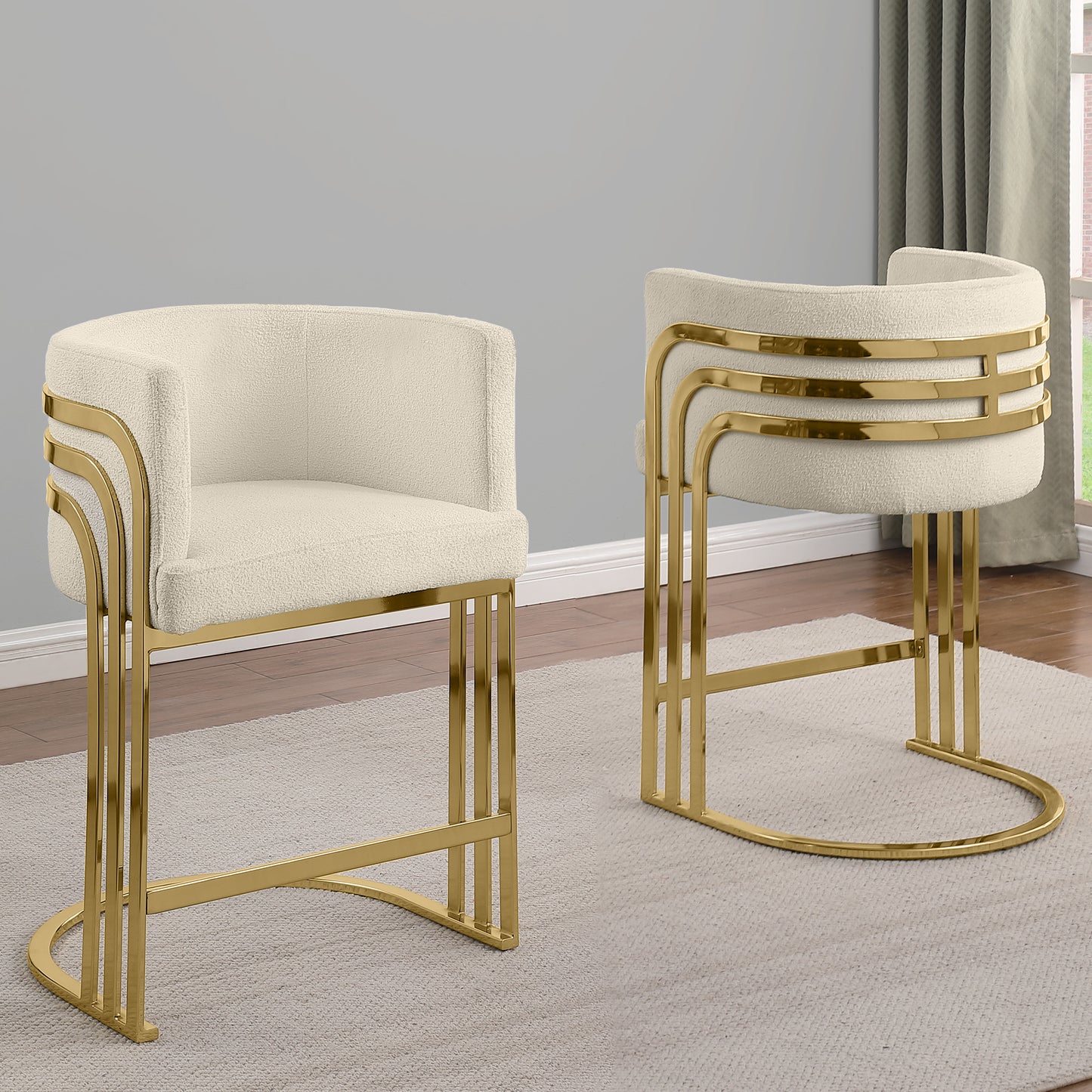 SC020-7, CH020-7, & BS020-7: Modern Teddy Fabric Chairs with Chrome Base