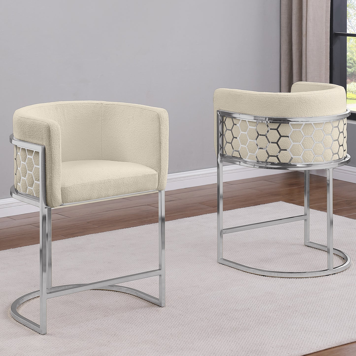 SC030-7, CH030-7, & BS030-7: Modern Teddy Fabric Chairs with Honey Comb Back Design