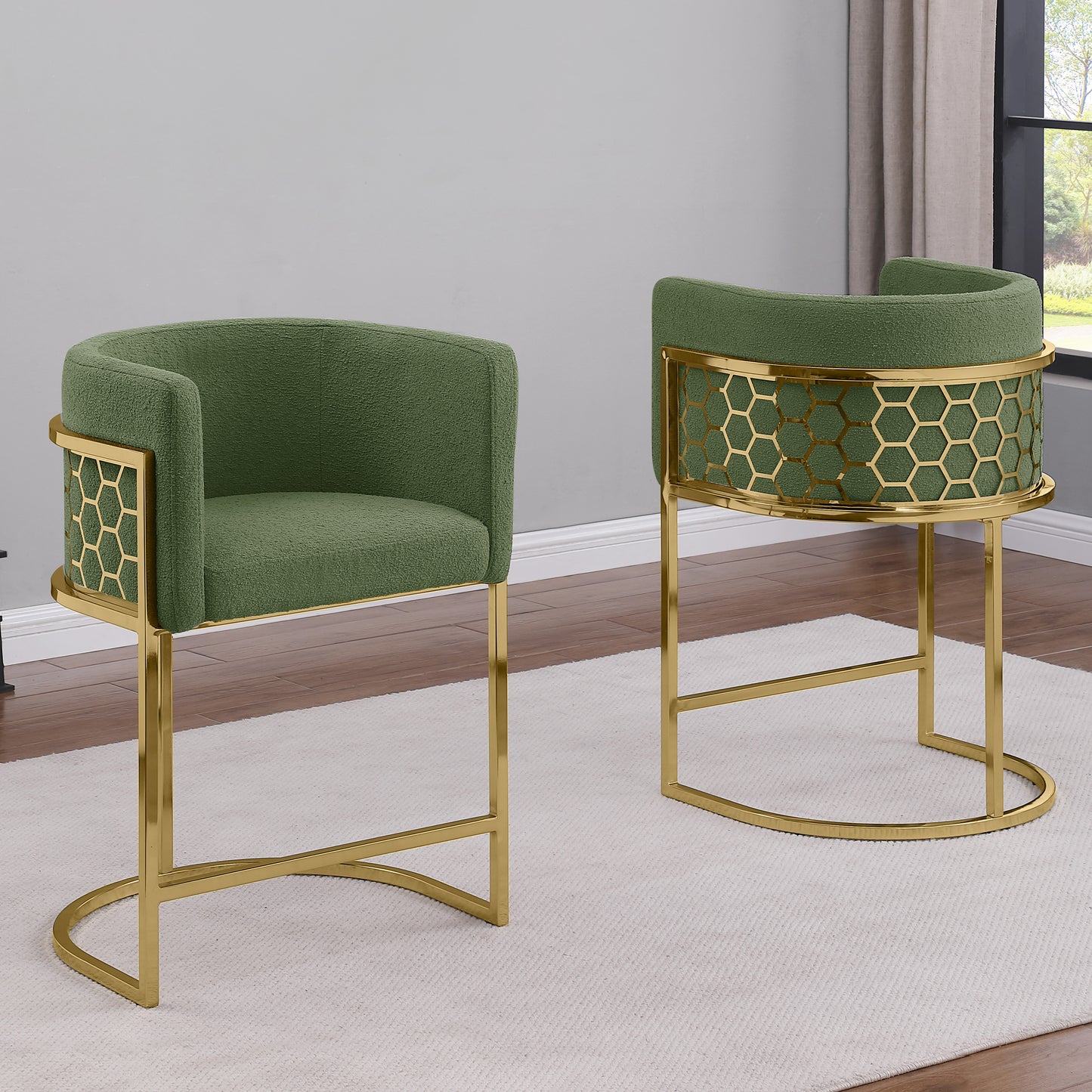 SC030-7, CH030-7, & BS030-7: Modern Teddy Fabric Chairs with Honey Comb Back Design