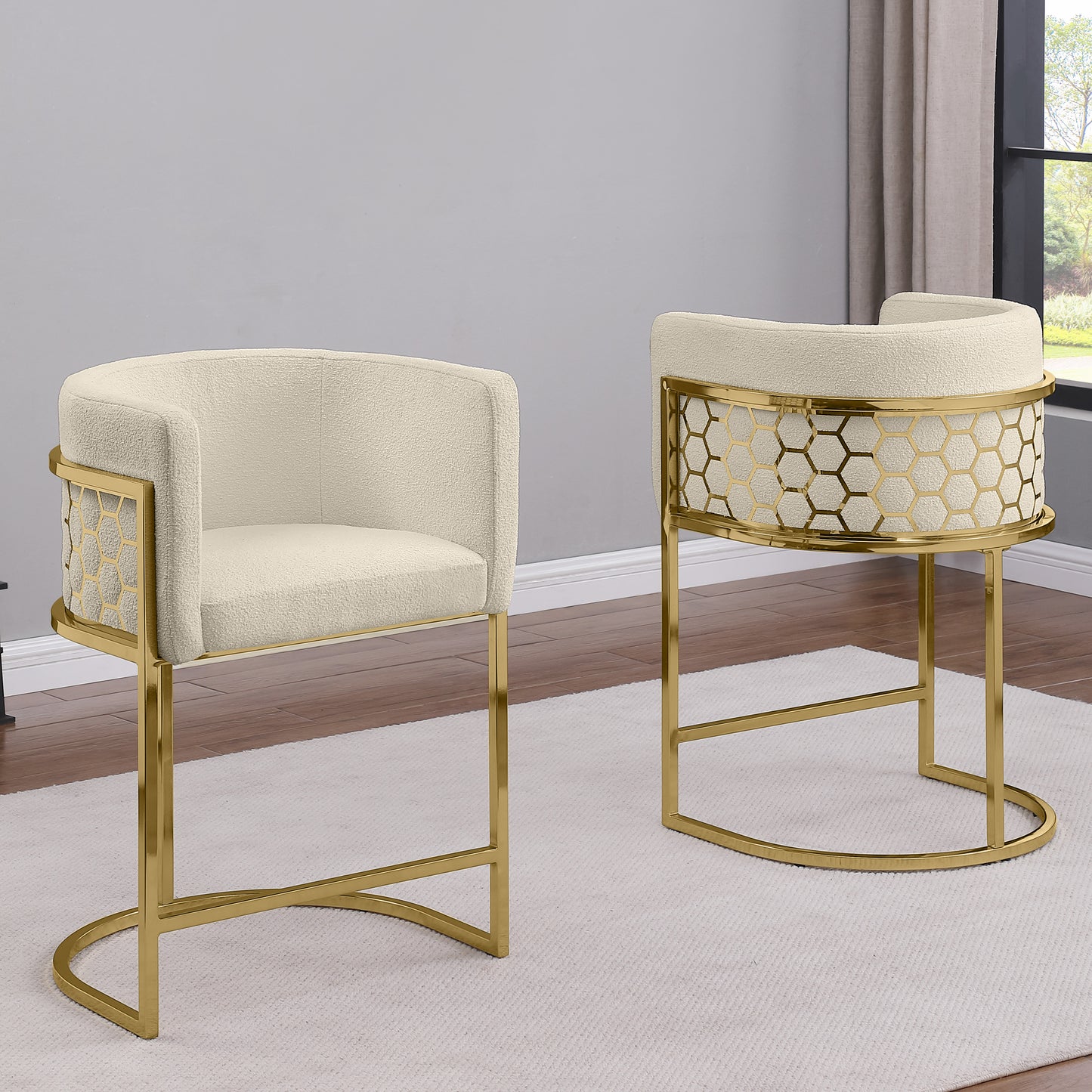 SC030-7, CH030-7, & BS030-7: Modern Teddy Fabric Chairs with Honey Comb Back Design