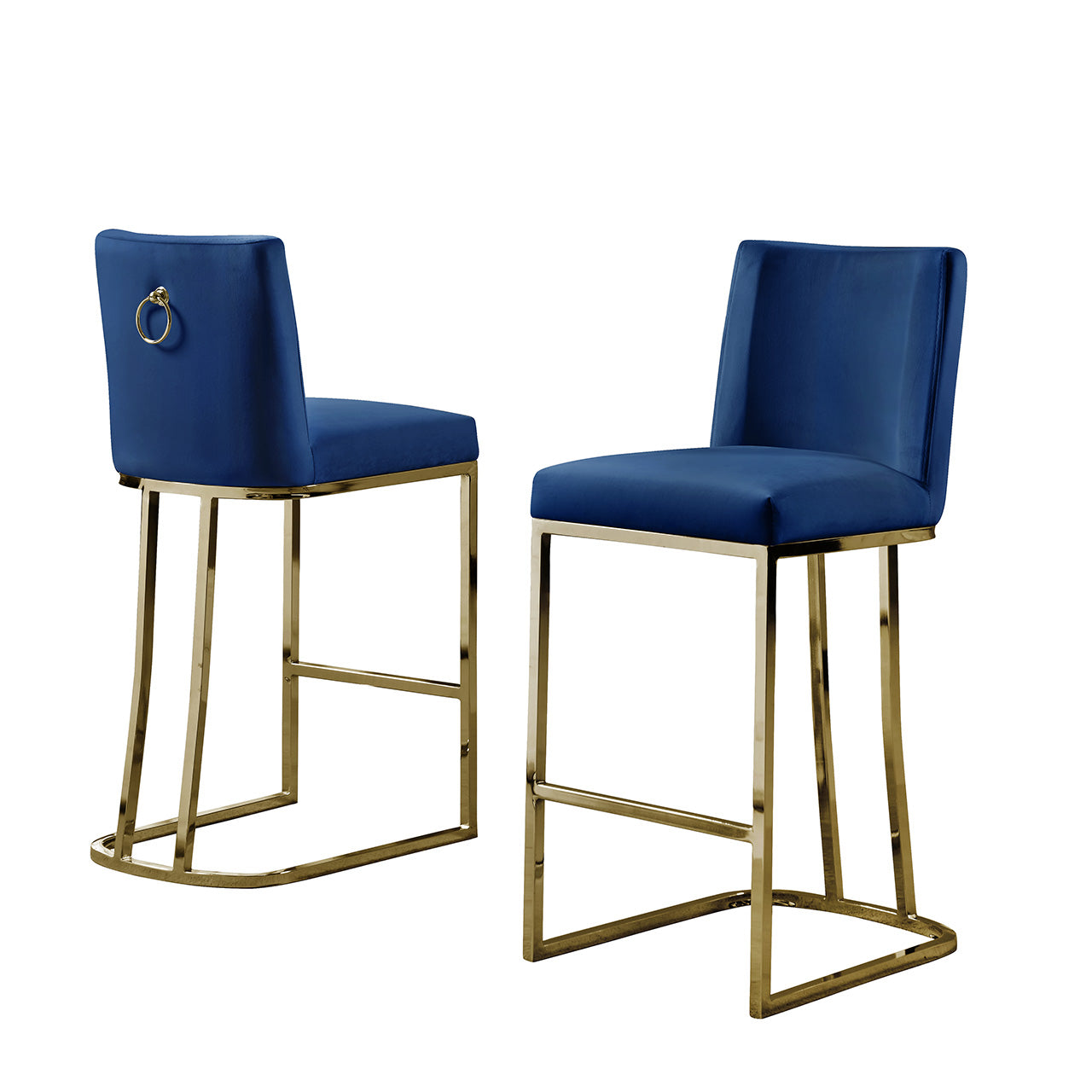 CH100-7 & CH500-7 : Modern 26" Counter Height Chairs with Chrome Finished Back Ring Handle (Set of 2)