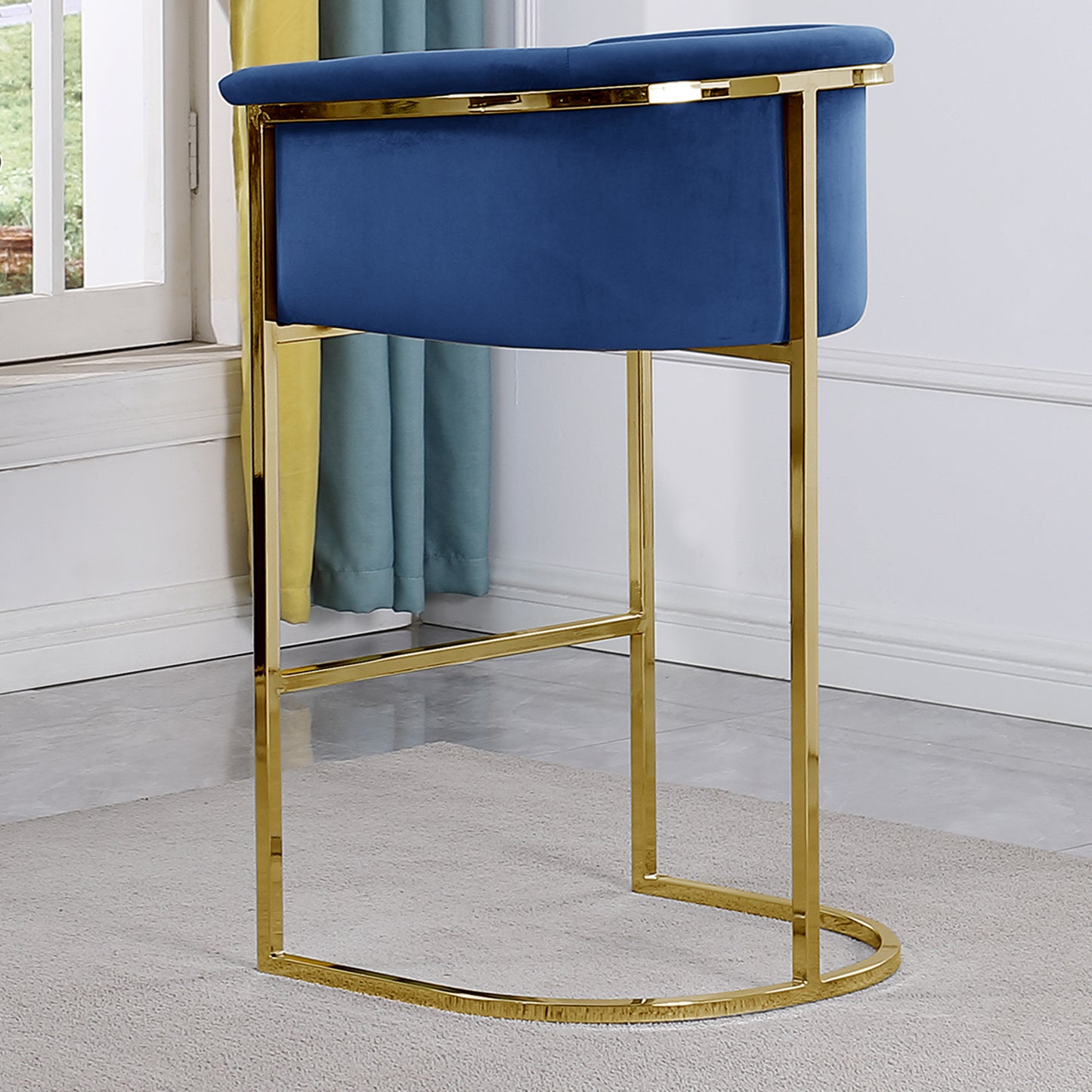 CH210-CH220: Modern Velvet 24" Counter Height Chair with Chrome Legs (Set of 1)