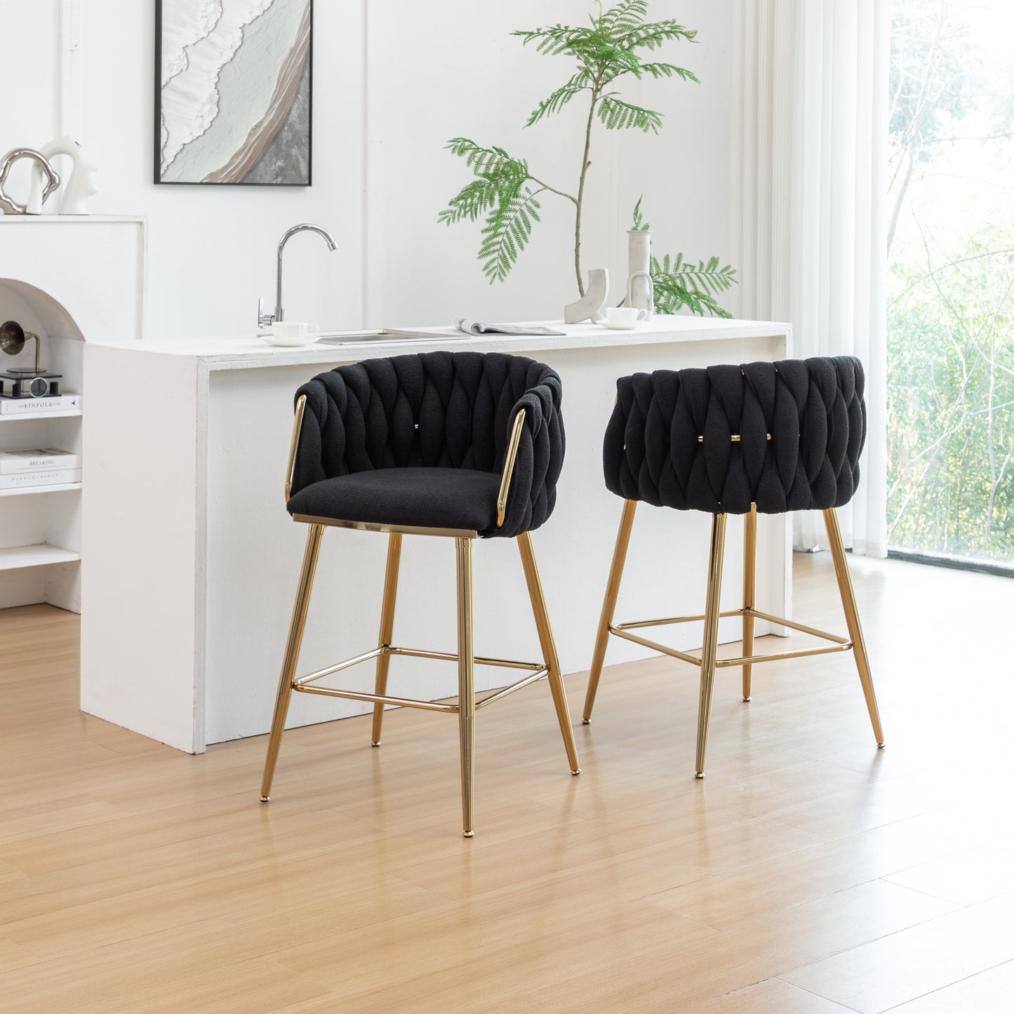 SC265-7, CH265-7, & BS265-7: Braided Barrel Chairs in Boucle Fabric