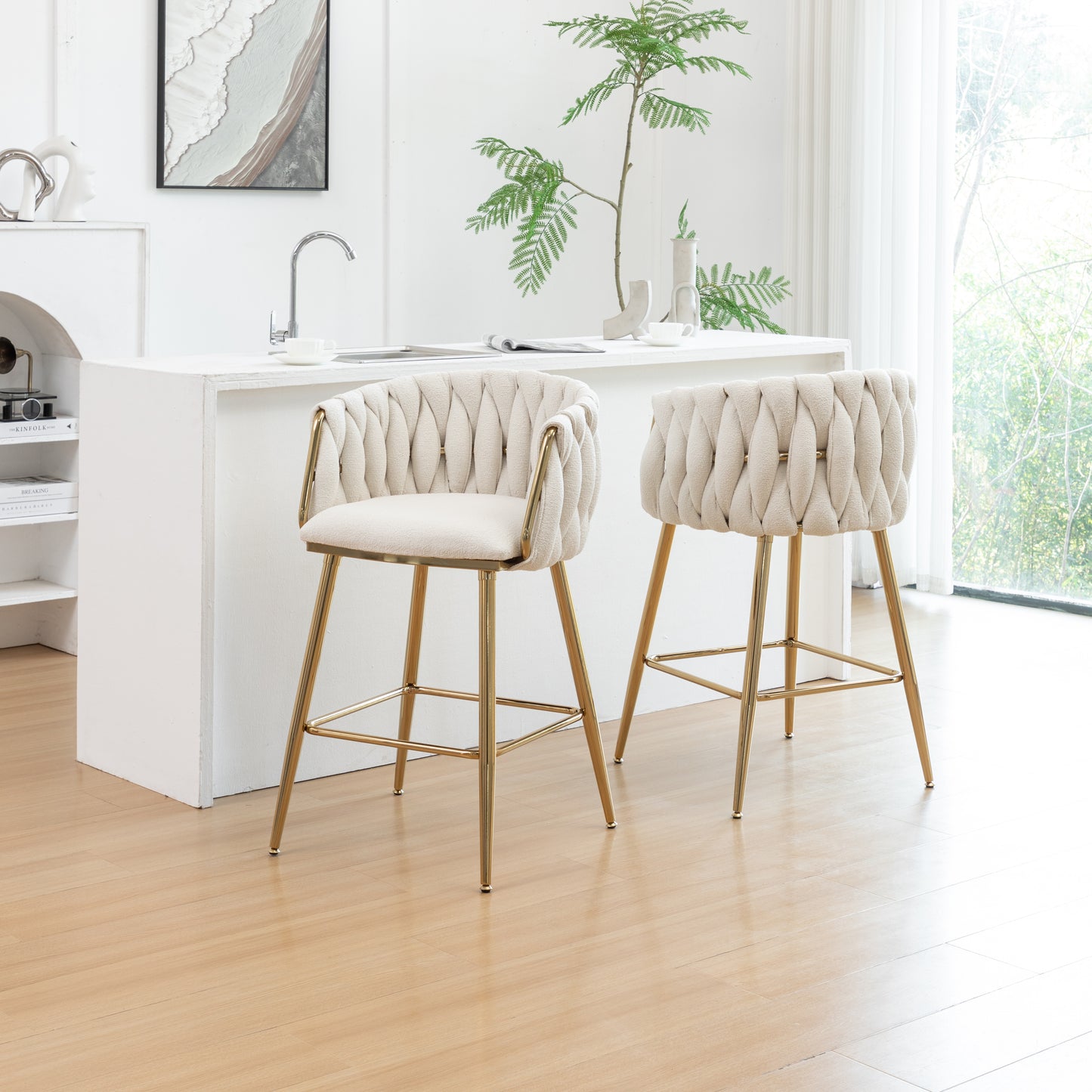 SC265-7, CH265-7, & BS265-7: Braided Barrel Chairs in Boucle Fabric