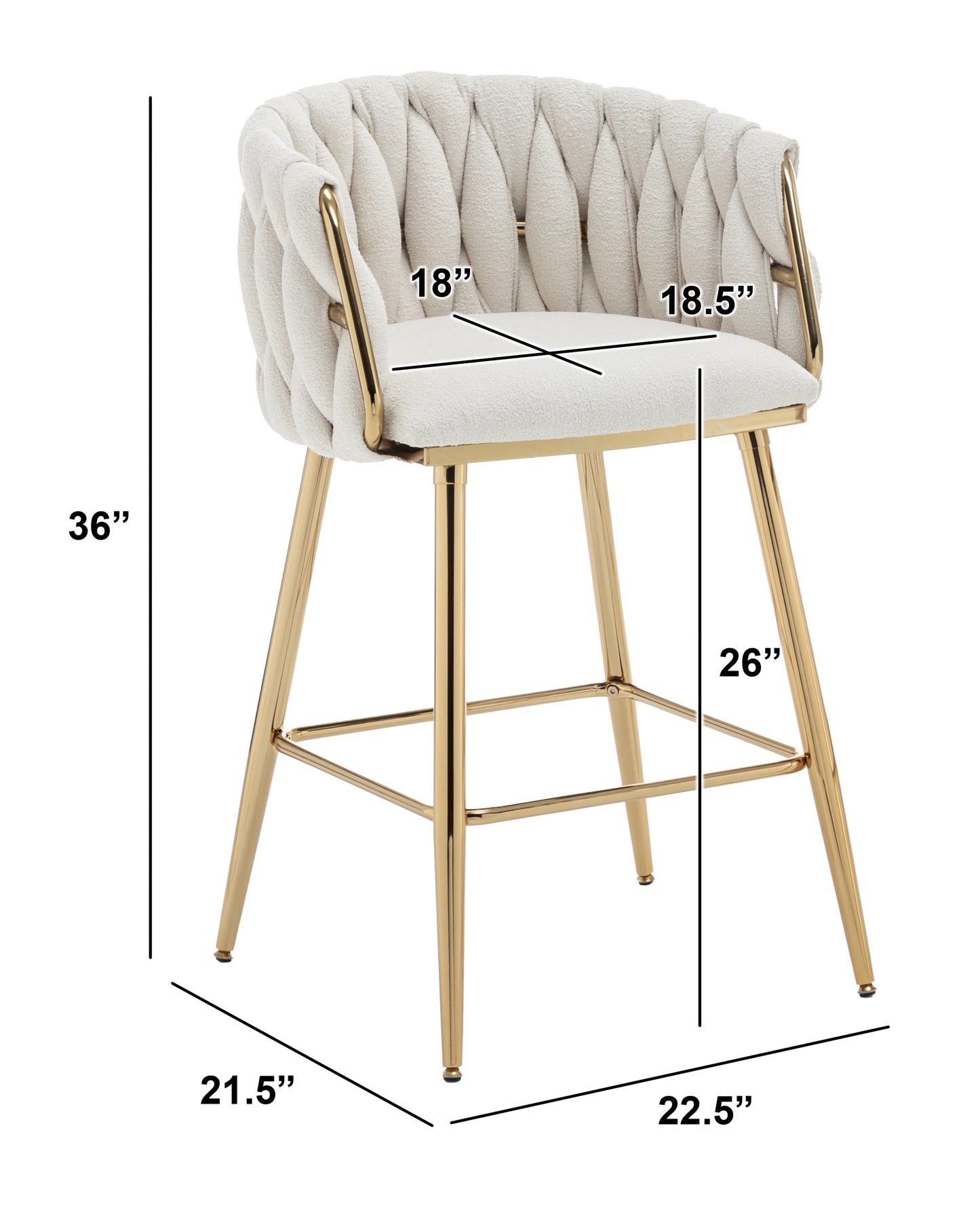 SC265-7, CH265-7, & BS265-7: Braided Barrel Chairs in Boucle Fabric