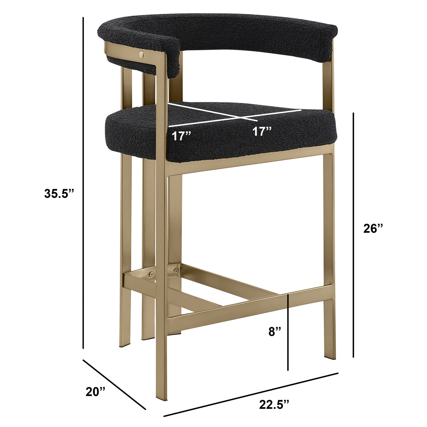 SC380-7. CH380-7, & BS380-7: Modern Boucle Upholstered Chairs with Matte Brushed Chrome Finish Legs (Set of 2)