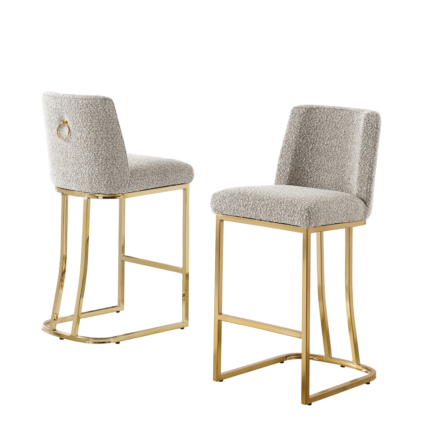 CH100-7 & CH500-7 : Modern 26" Counter Height Chairs with Chrome Finished Back Ring Handle (Set of 2)